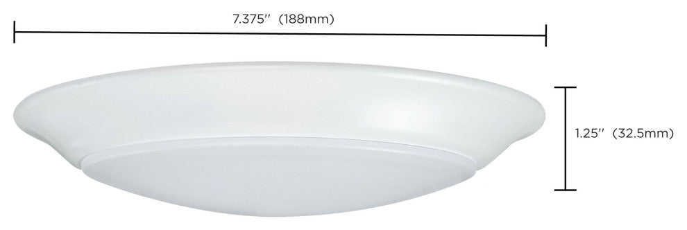 7 inch - LED Disk Light - 3000K - 6 Unit Contractor Pack - White Finish