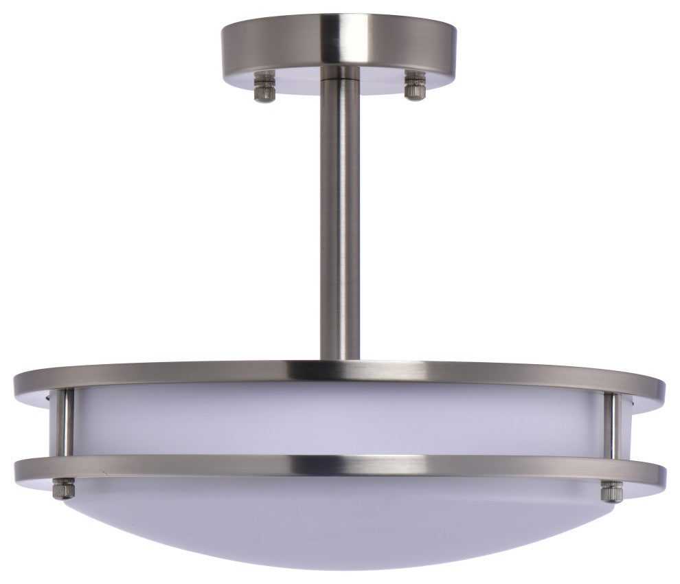 Lazzur Loire 2 Light 12" Satin Nickel Semi-Flush Mount Ceiling Light