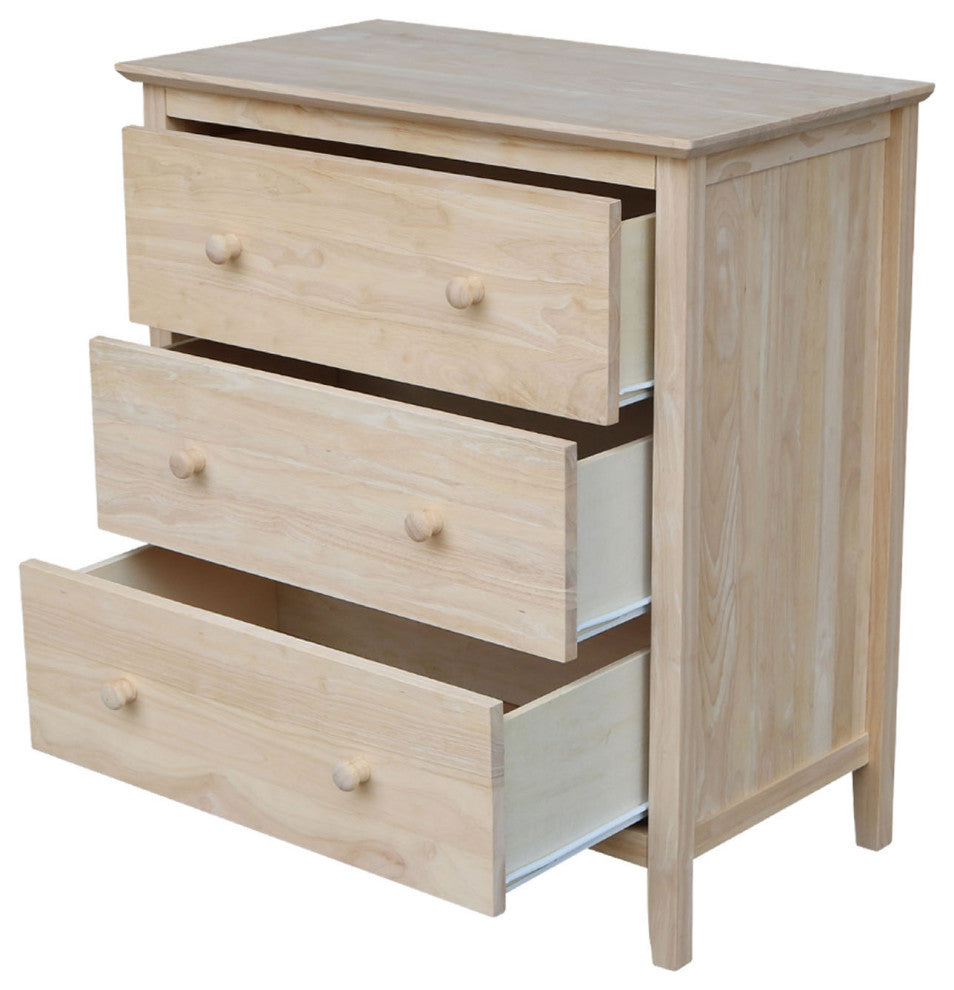 Solid Wood Dresser Chest With 3 Drawers