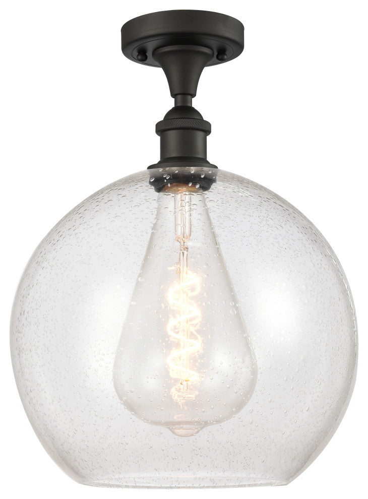 Innovations 516-1C-OB-G124-12 1 Light Semi-Flush Mount, Oil Rubbed Bronze