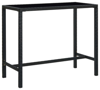 vidaXL Patio Bar Set 7 Piece with Cushions Poly Rattan Black Garden Chair