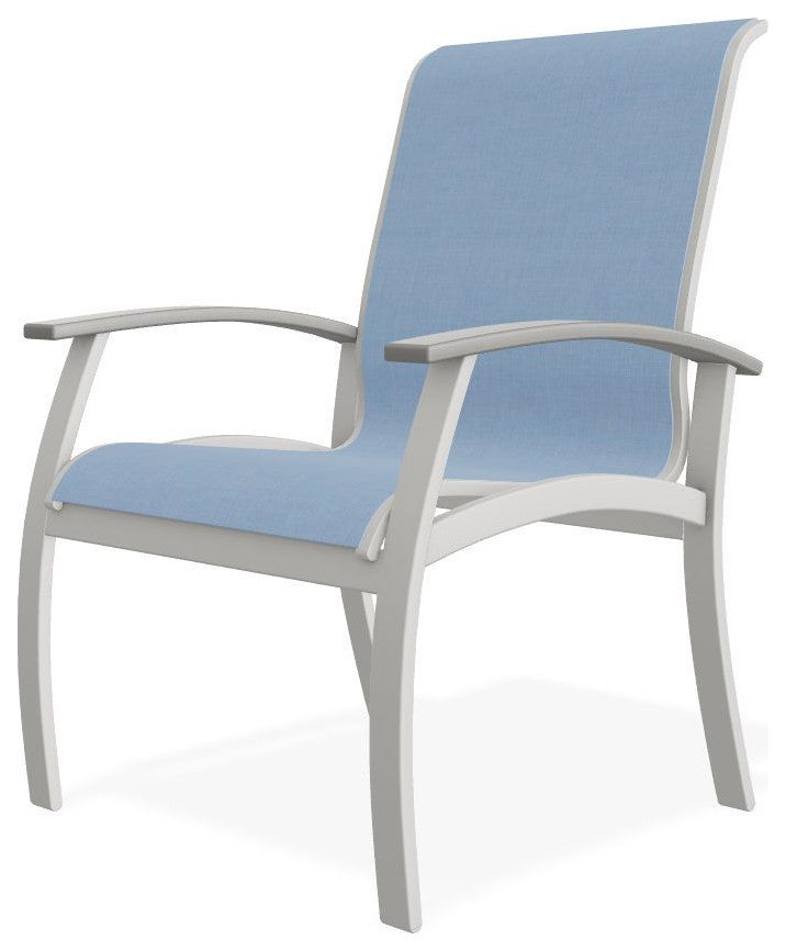 Belle Isle Sling Outdoor Dining Chair, Sky/Snow