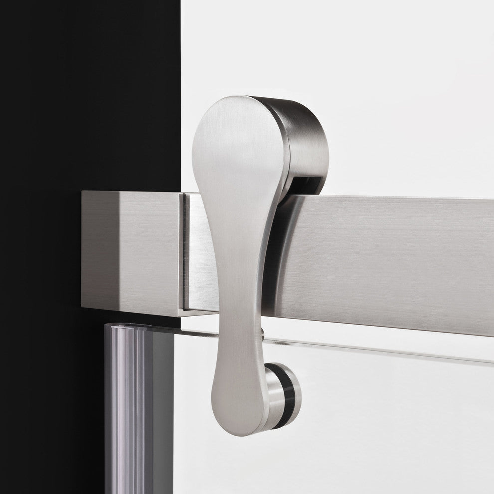 Bypass Sliding Modern Shower Doors, Brushed Nickel, 60"w"x76"h