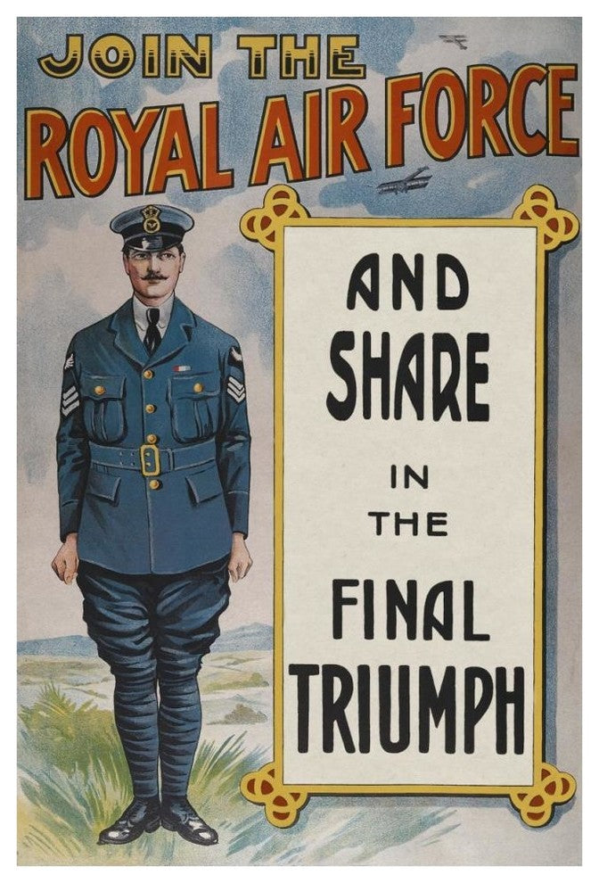 "WWI: Join the Royal Air Force" Digital Paper Print, 42"x62"