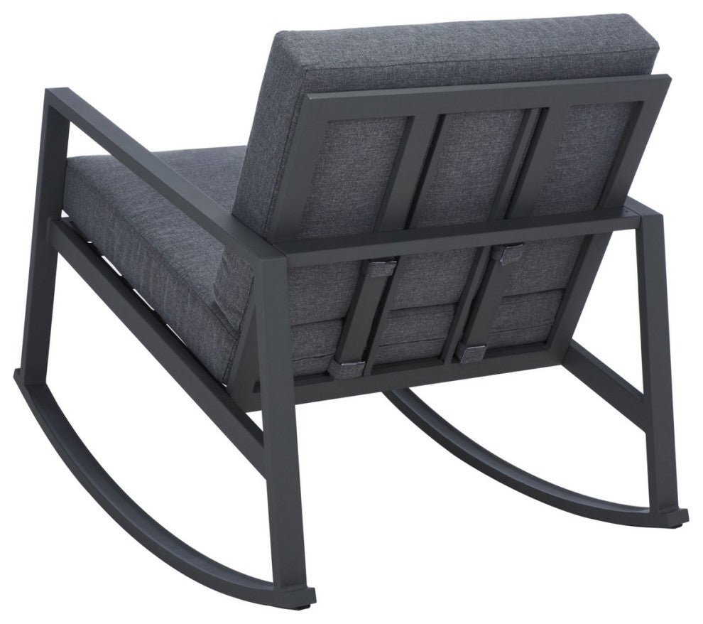 Safavieh Outdoor Cantor Rocking Chair Grey/Grey Cushion