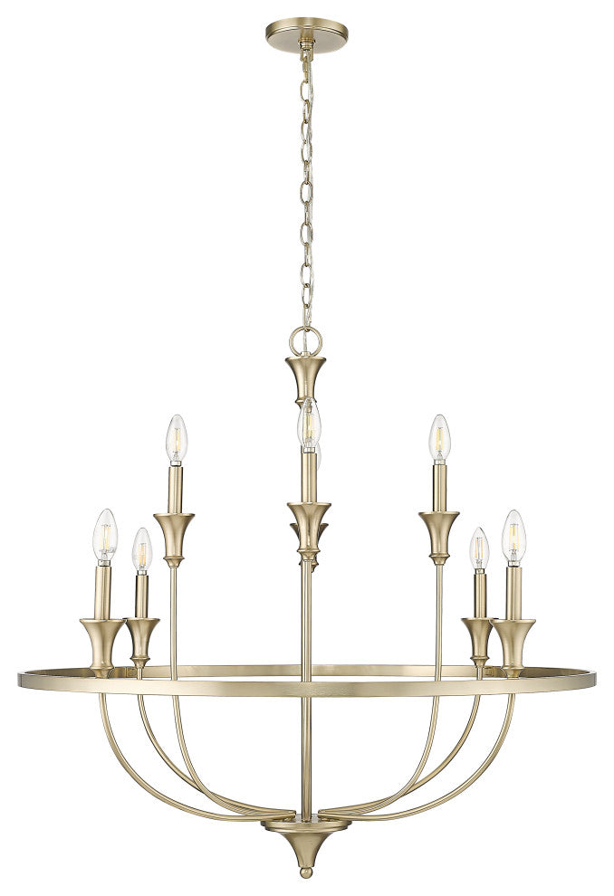 8 Light 33.5 in. Modern Gold Chandelier
