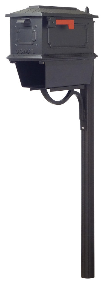 Kingston Curbside Mailbox With Newspaper Tube and Richland Mailbox Post