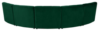 Limitless Velvet Upholstered 5-Piece Modular Sectional, Green