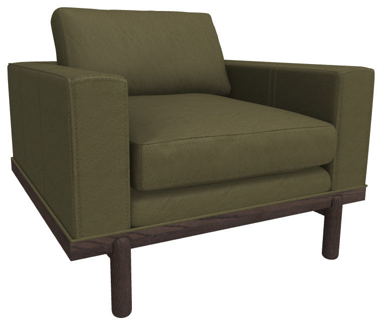 Cantor Leather Chair, Finish Shown: Ebony, Leather Shown: Fern