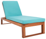 Safavieh Solano Sunlounger, Natural Wood/Aqua