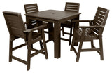 Glennville 5-Piece Square Counter Dining Set, Weathered Acorn