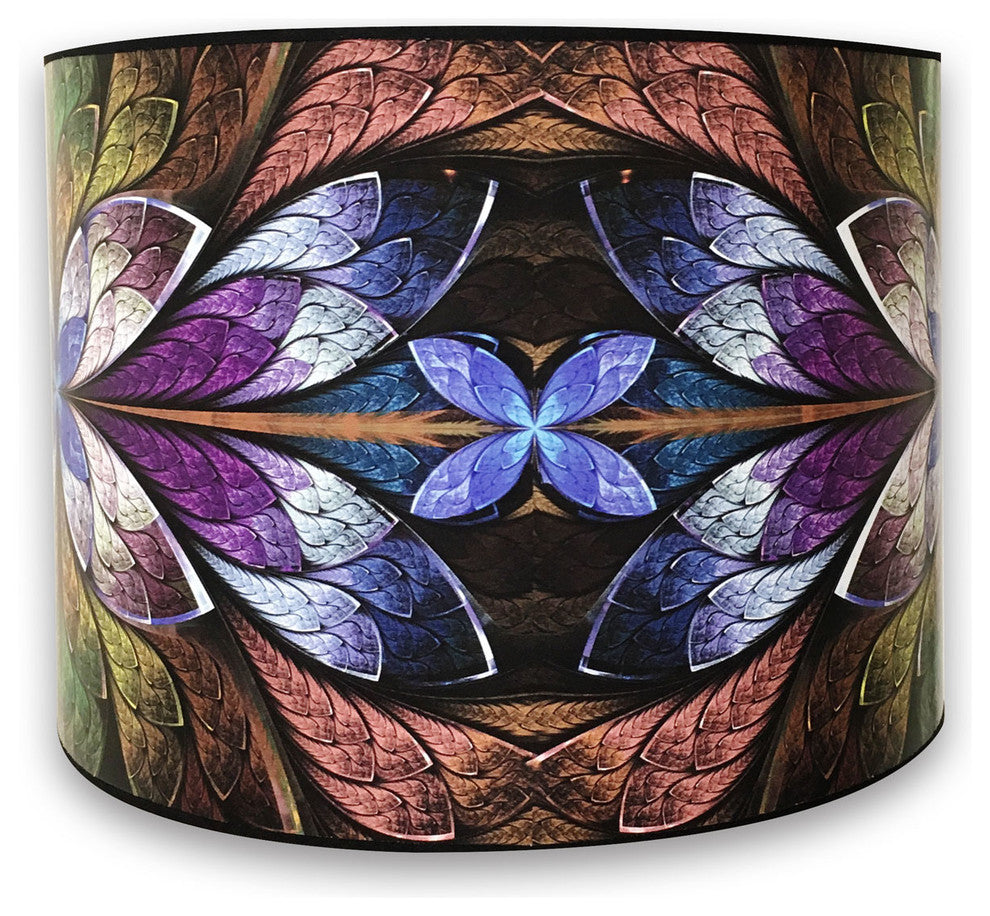 Decorative Handmade Lamp Shade, Purple Flower Design , 10"x10"x8