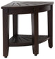 15.5" Kai™ Mocha-Shield Corner Teak Shower Bench with Shelf