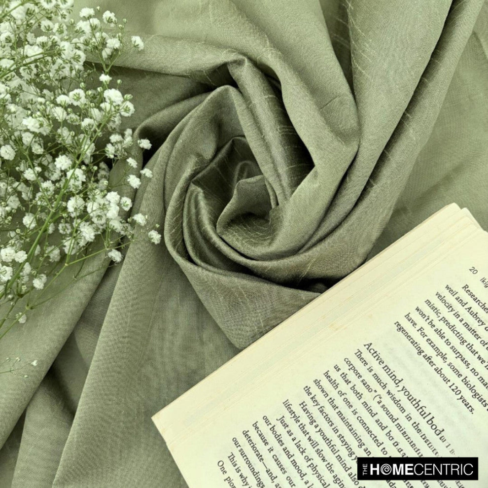 Taupe Green Art Silk Fabric By The Yard, 6 Yards For Curtain, Dress Wholesale