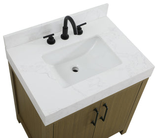Home Living 30" Single Bathroom Vanity, Chestnut Brown With Backsplash