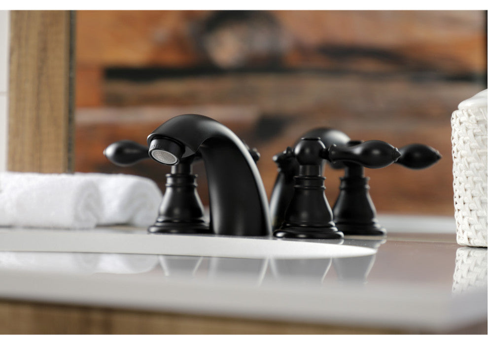 KB950ACL Widespread Bathroom Faucet With Plastic Pop-Up, Matte Black