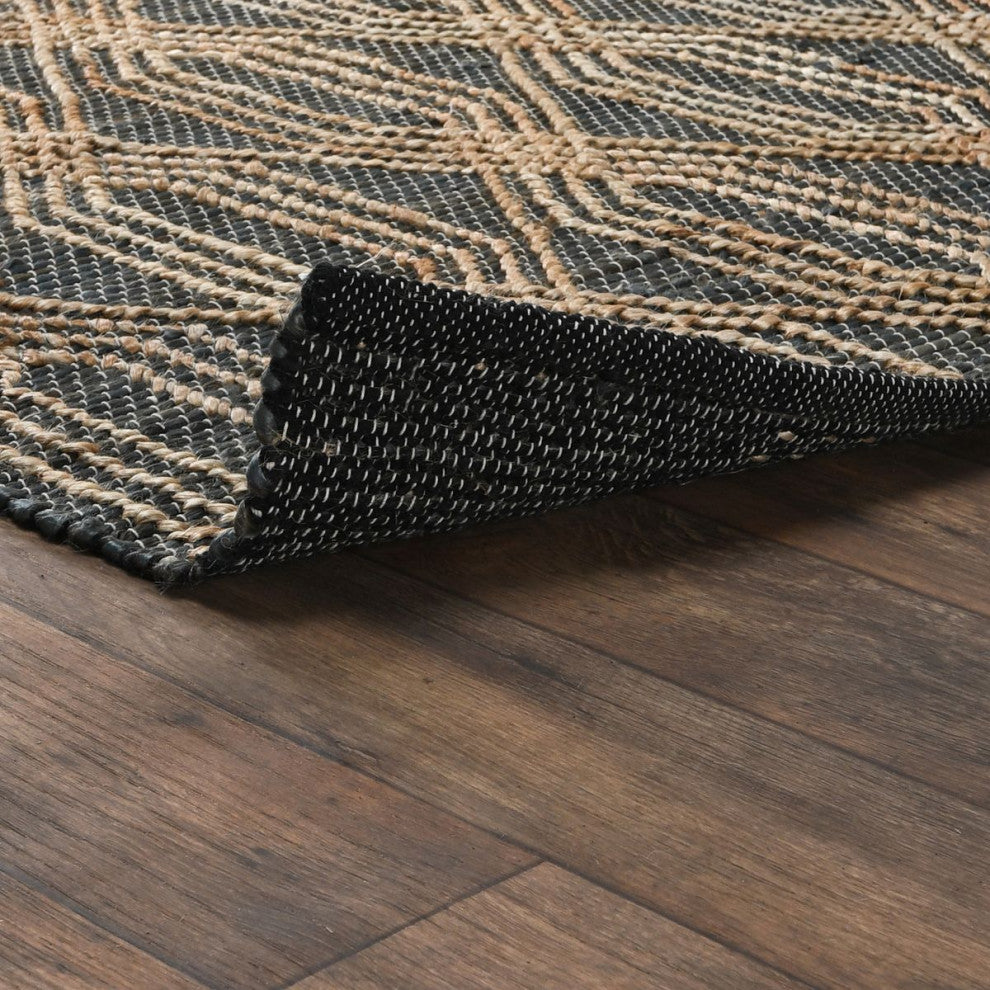 Classic Home Tustin Blue Charcoal/Natural Rug, 5'x8'