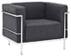 Modern Contemporary Living Room Wool Armchair Dark Gray