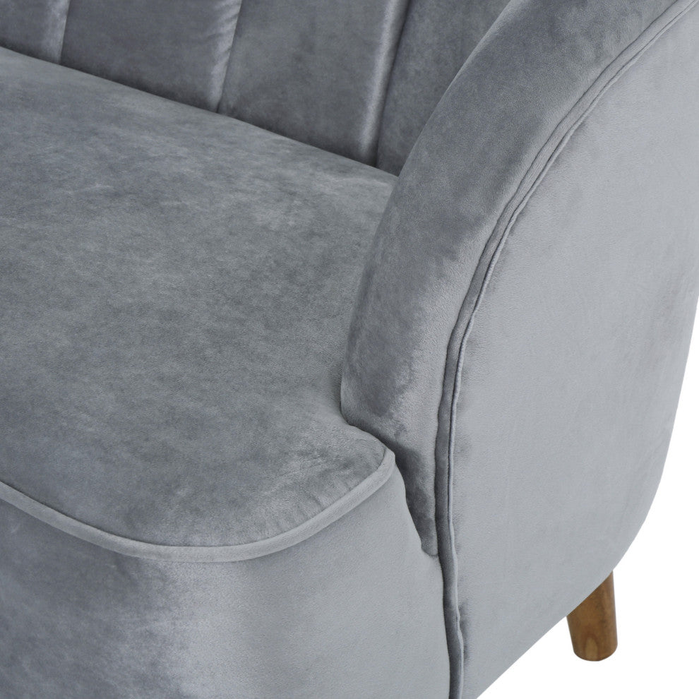 GDF Studio Scarlett Modern New Velvet Sofa, Pewter