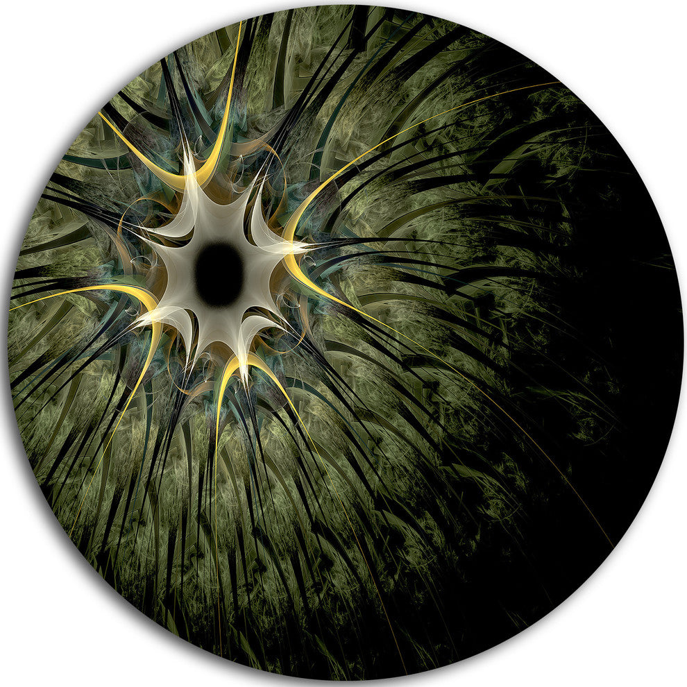 Symmetrical Fractal Flower Design, Floral Disc Metal Artwork, 23"