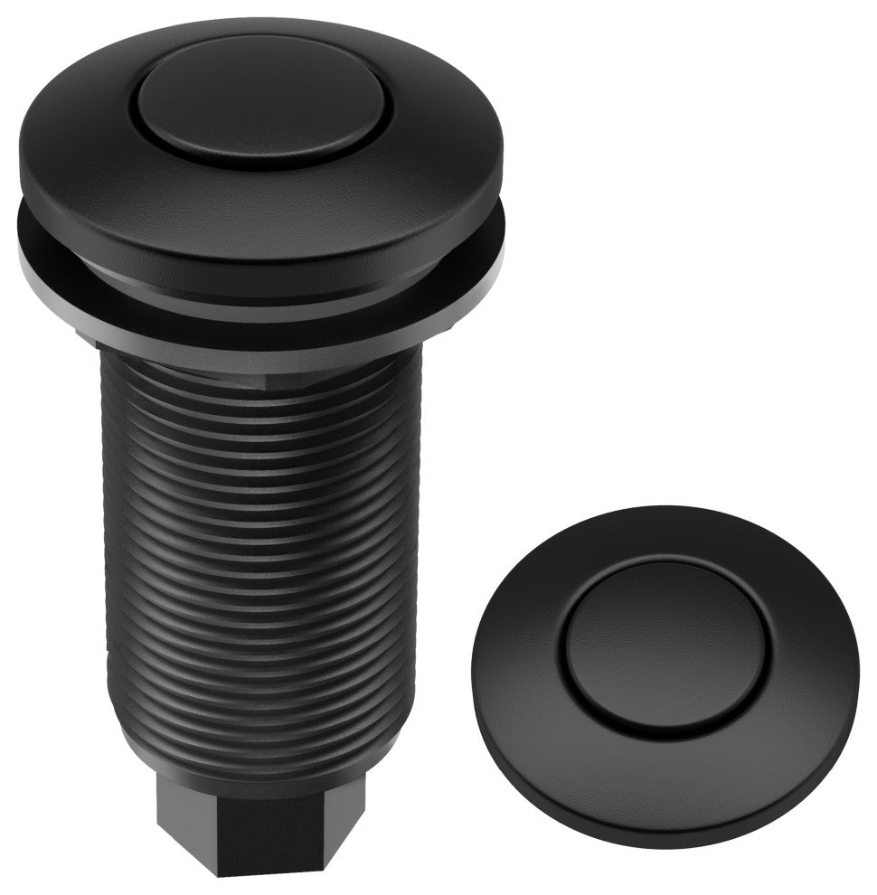 KRAUS Garbage Disposal Air Switch Kit w Push Button, AC Adapter, Cord, Tube, Matte Black
