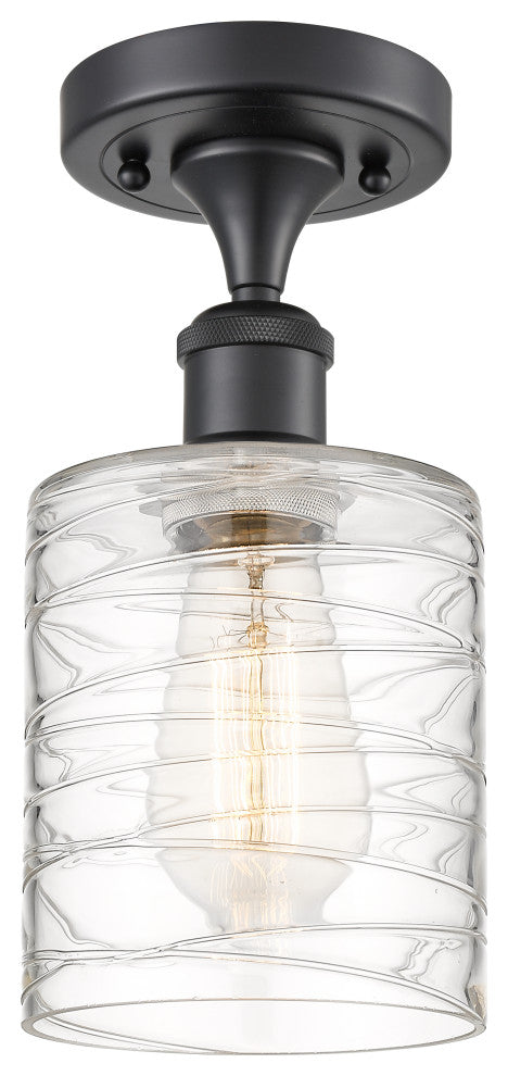 Innovations 516-1C-BK-G1113-LED 1-Light Semi-Flush Mount, Matte Black