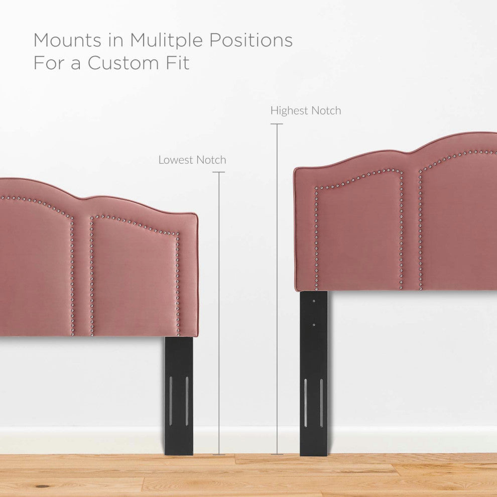 Headboard, King Size, Velvet, Pink, Modern Contemporary, Bedroom Master Suite