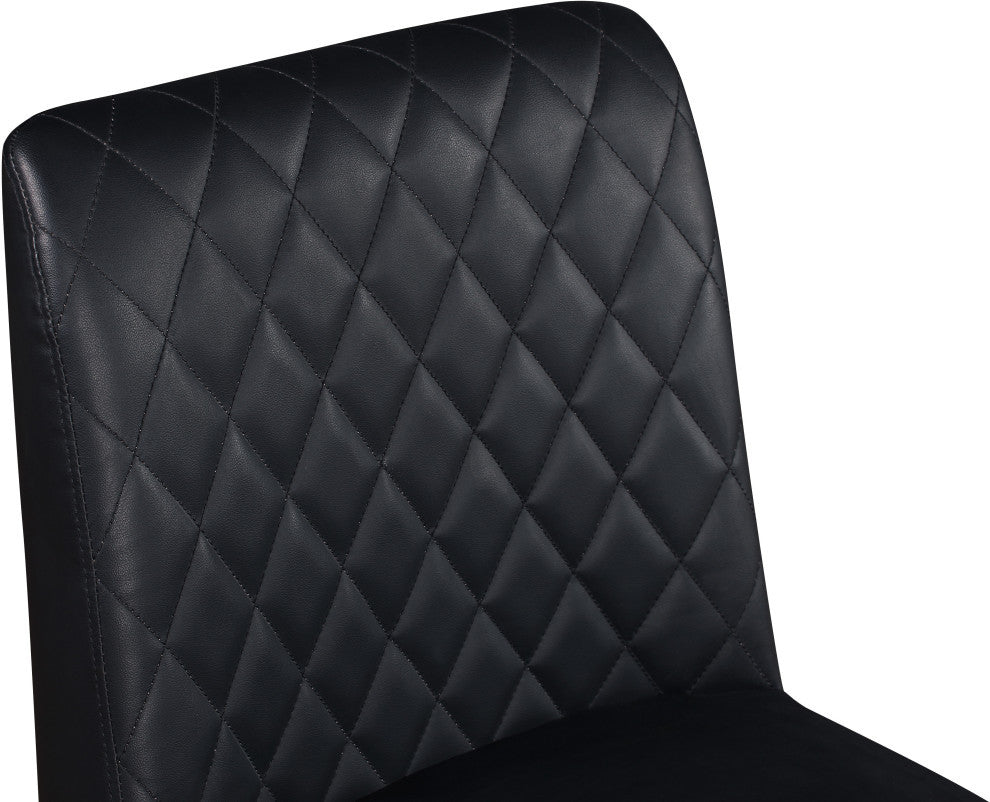 Bryce Faux Leather Upholstered Dining Chair, Set of 2, Black