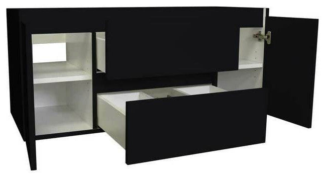 Salt 18Dx48" Floating Bathroom Vanity, Black, Cabinet Only