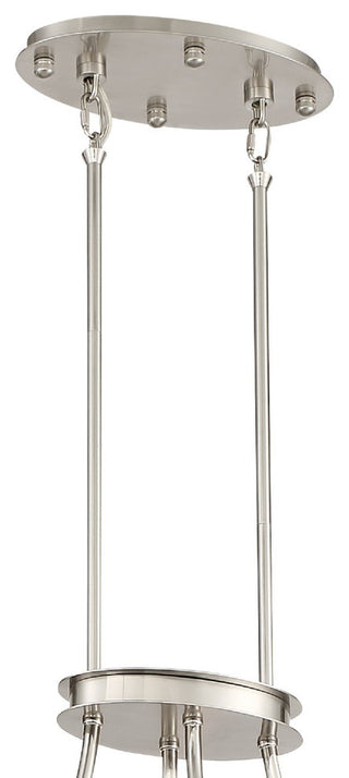 Clover 12 Light Chandelier in Brushed Nickel with Glass Ball