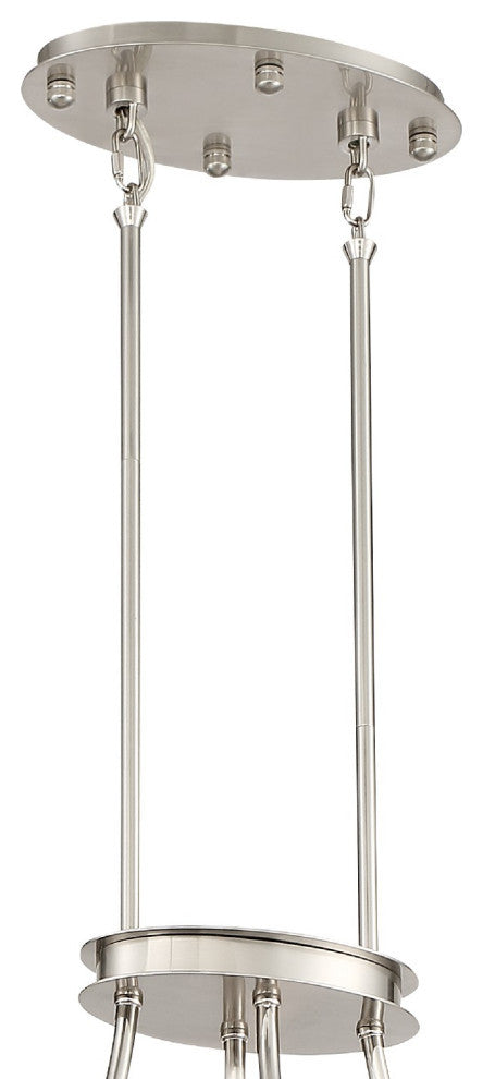 Clover 12 Light Chandelier in Brushed Nickel with Glass Ball