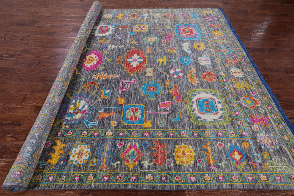 9' Square Turkish Oushak Handmade Wool Rug - Q15583