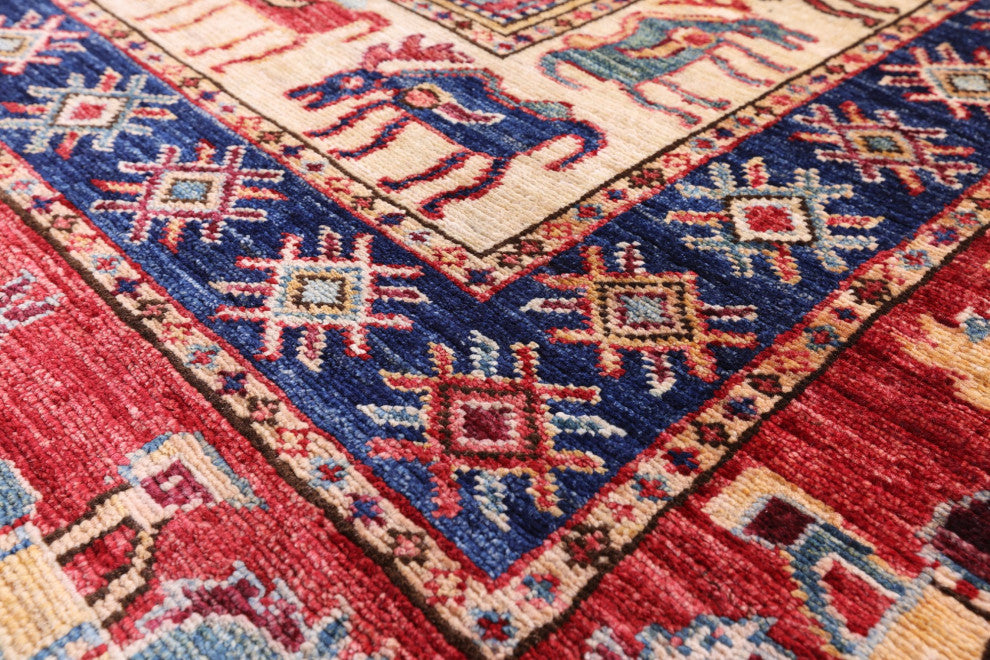 Antiqued Pazyryk Historical Design Handmade Wool Rug 8' 0" X 9' 7" Q7880