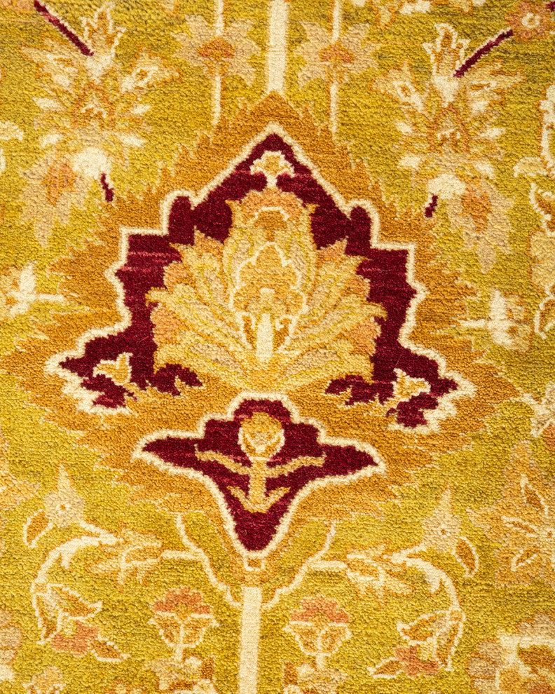 Shinde One-of-a-Kind Hand-Knotted Area Rug Green, 10'2"x13'10"