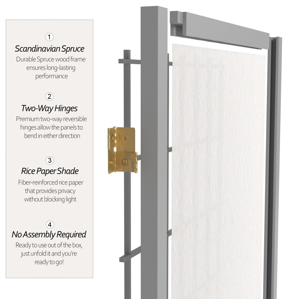 6' Tall Window Pane, Special Edition, Gray, 4 Panels