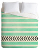 Deny Designs Allyson Johnson Mint Stripes And Arrows Duvet Cover - Lightweight