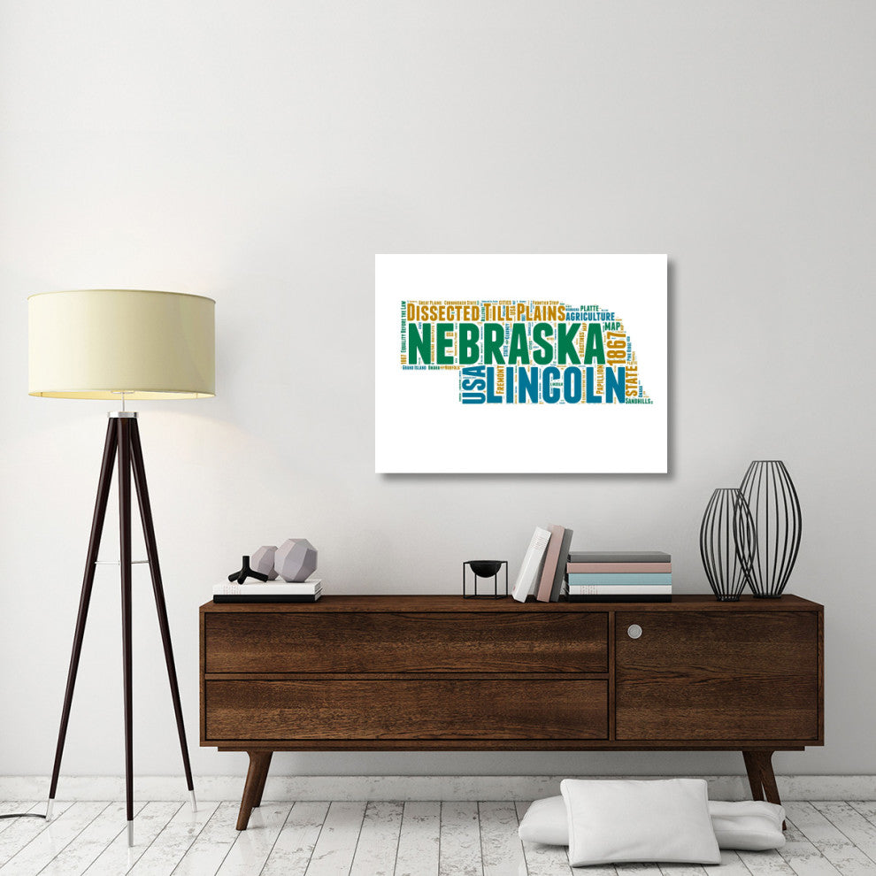 "Nebraska Word Cloud Map" Fine Art Print