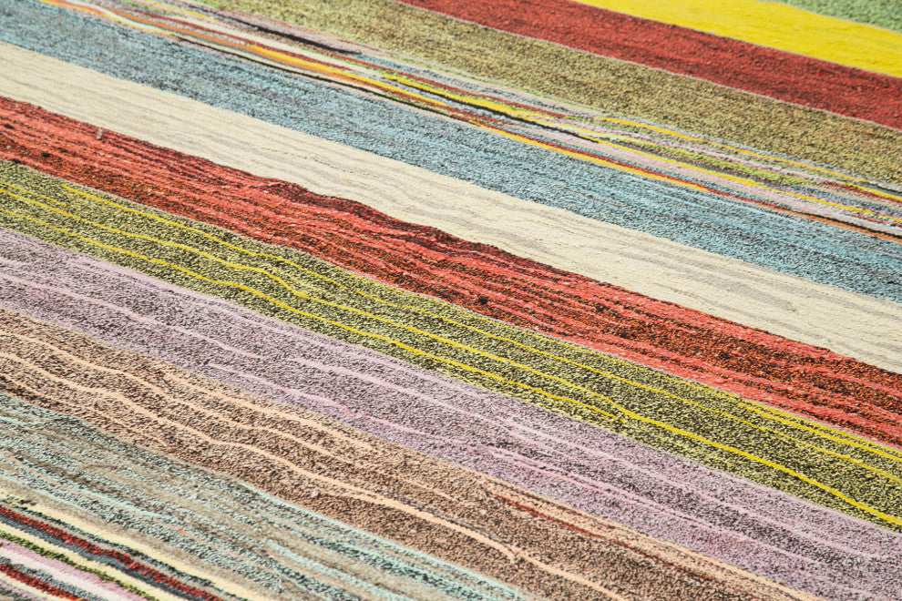 Rug N Carpet - Handmade Turkish 8' 7'' x 11' 0'' Modern Design Wool Kilim Rug
