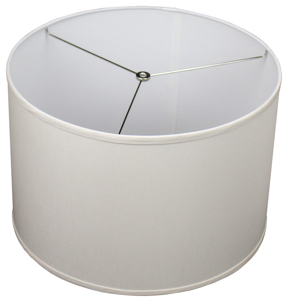 Fenchel Shades, 18"x18"x12" Spider Attachment Drum Lamp Shade, Linen Ivory