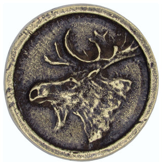 Moose, Round Cabinet Knob, Brass