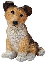 Brown Collie Puppy Dog Statue Sculpture Figurine
