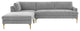 Serena Gray Velvet Left Arm Facing Chaise Sectional