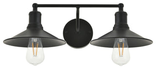 Black Finish 2-Light Wall Sconce
