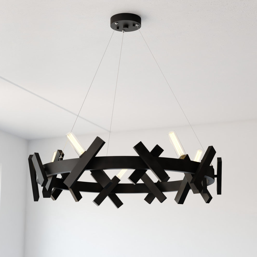 Wells 5 Light 28" Chandelier Matte Black