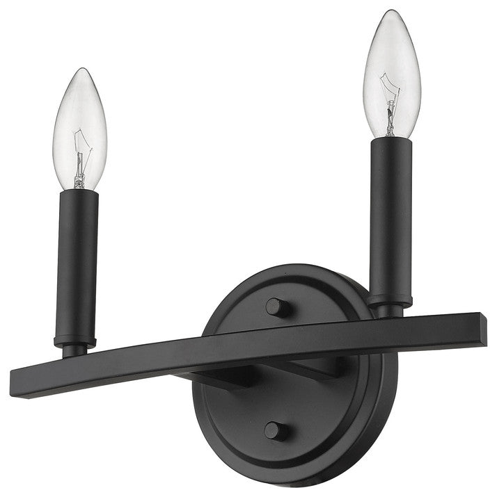 Two Light Matte Black Wall Sconce