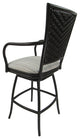Set of 3, Outdoor/Indoor Swivel Bar Stools Erin, Natural Fun on Brown, 26"