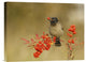 "Bulbul With Nandina" Stretched Canvas Giclee by Shlomo Waldmann, 16"x12"