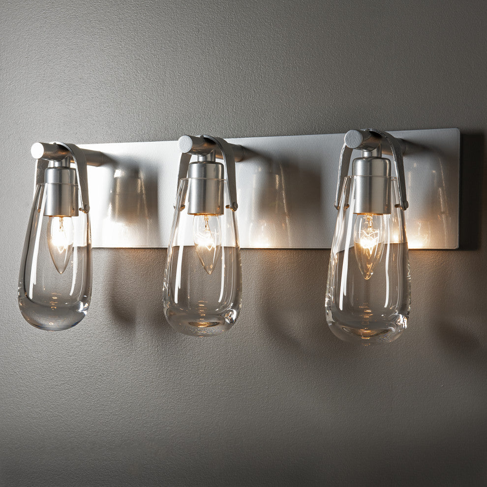 Eos 3-Light Bath Sconce, Sterling Finish, Clear Glass