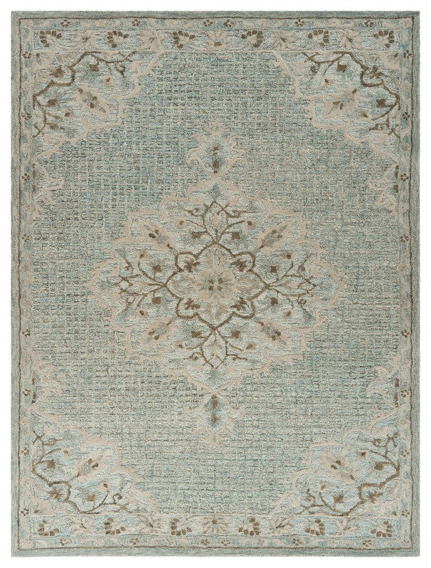 9' X 12' Blue Wool Hand Tufted Area Rug
