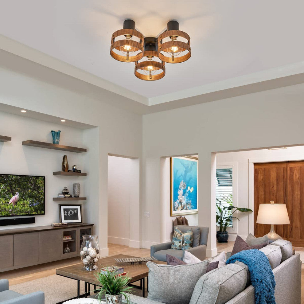 3 Light Flush Mount Ceiling Lights Matte Black Ceiling Light Fixture